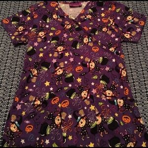 Cute Halloween Scrub Top Size XS